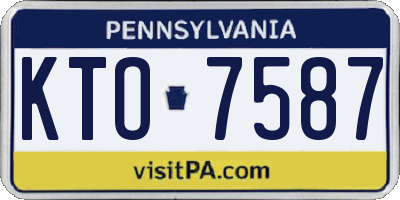 PA license plate KTO7587