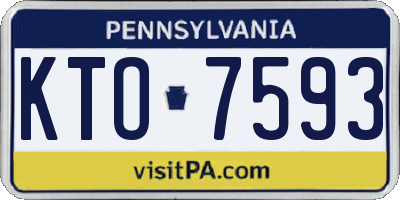 PA license plate KTO7593