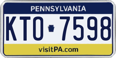PA license plate KTO7598