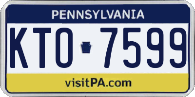 PA license plate KTO7599