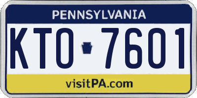 PA license plate KTO7601