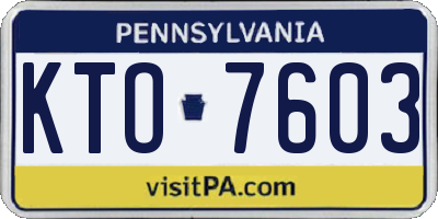 PA license plate KTO7603
