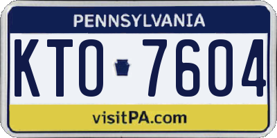 PA license plate KTO7604