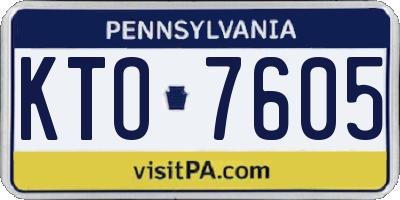 PA license plate KTO7605