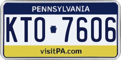 PA license plate KTO7606