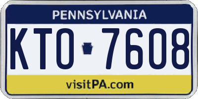 PA license plate KTO7608