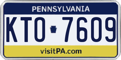 PA license plate KTO7609