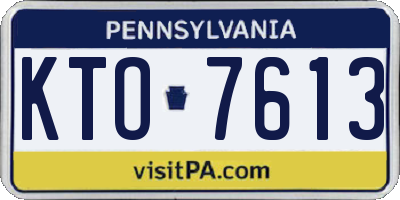 PA license plate KTO7613