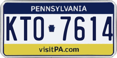 PA license plate KTO7614