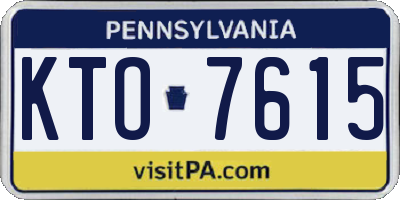 PA license plate KTO7615