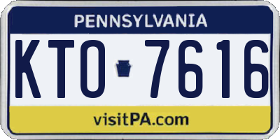 PA license plate KTO7616