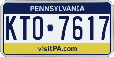 PA license plate KTO7617