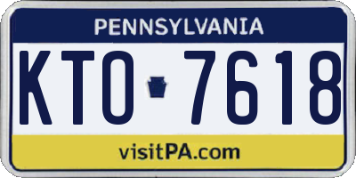 PA license plate KTO7618