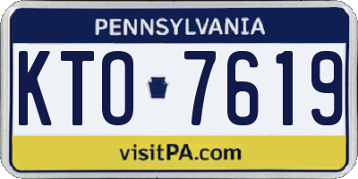 PA license plate KTO7619