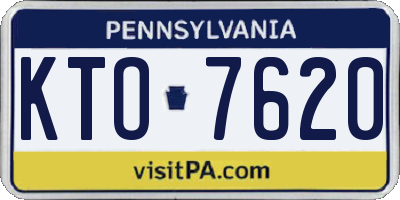 PA license plate KTO7620