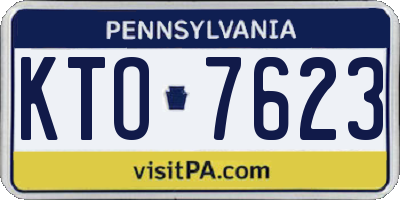 PA license plate KTO7623