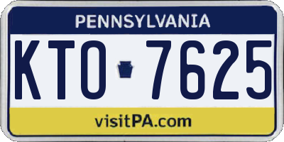 PA license plate KTO7625