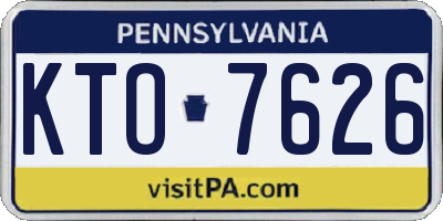 PA license plate KTO7626