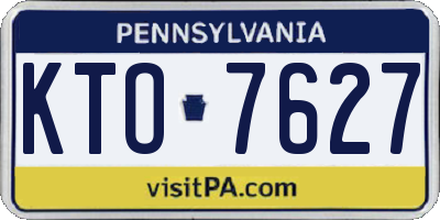 PA license plate KTO7627