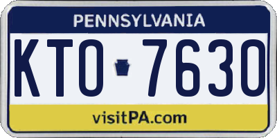 PA license plate KTO7630