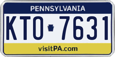 PA license plate KTO7631