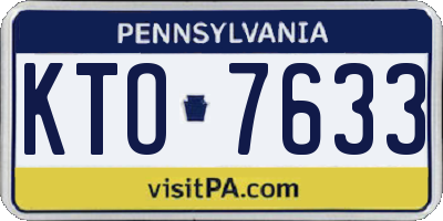 PA license plate KTO7633