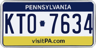 PA license plate KTO7634