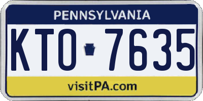 PA license plate KTO7635