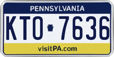 PA license plate KTO7636