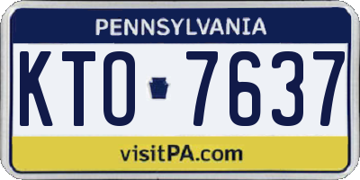 PA license plate KTO7637