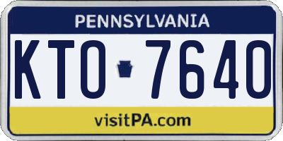PA license plate KTO7640