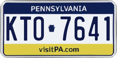 PA license plate KTO7641
