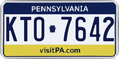 PA license plate KTO7642