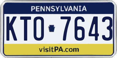 PA license plate KTO7643