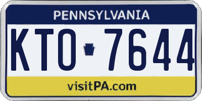 PA license plate KTO7644
