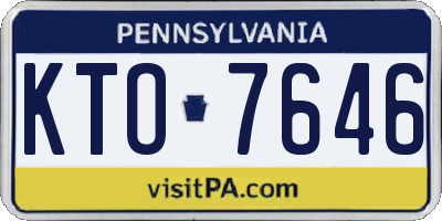 PA license plate KTO7646
