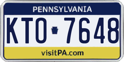 PA license plate KTO7648