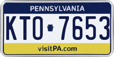 PA license plate KTO7653