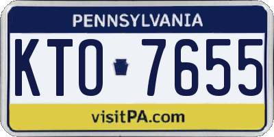 PA license plate KTO7655