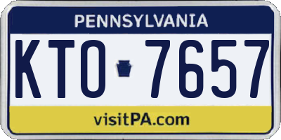 PA license plate KTO7657