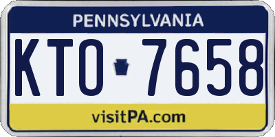 PA license plate KTO7658