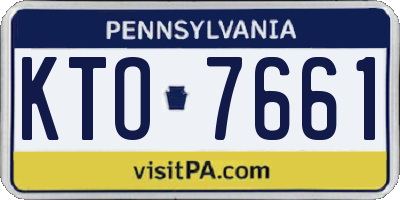 PA license plate KTO7661