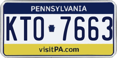 PA license plate KTO7663