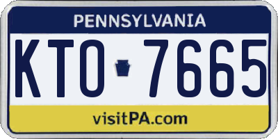 PA license plate KTO7665