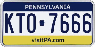 PA license plate KTO7666