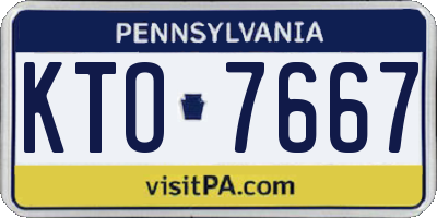 PA license plate KTO7667