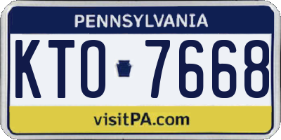 PA license plate KTO7668