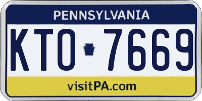 PA license plate KTO7669