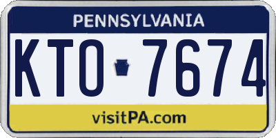 PA license plate KTO7674