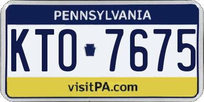 PA license plate KTO7675